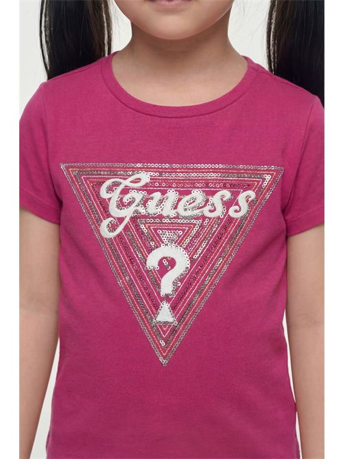 T-shirt con logo in paillettes GUESS | K6GI08K6YW4/G4A2
